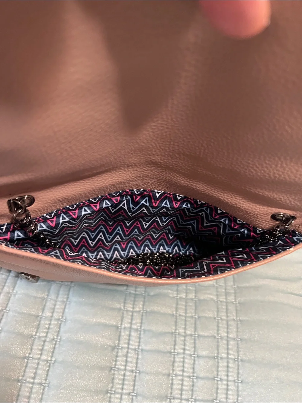 Studded Blush Pink Crossbody Bag with Chain Strap